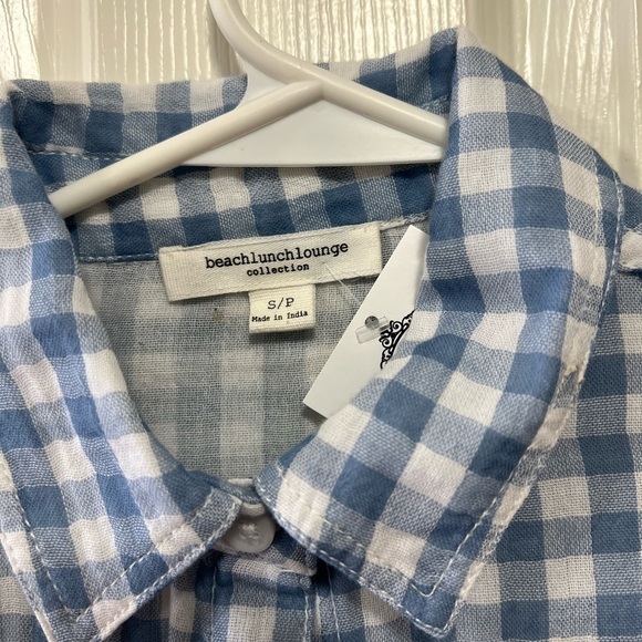 Beach lunch lounge NWT top Gingham - Picture 2 of 2